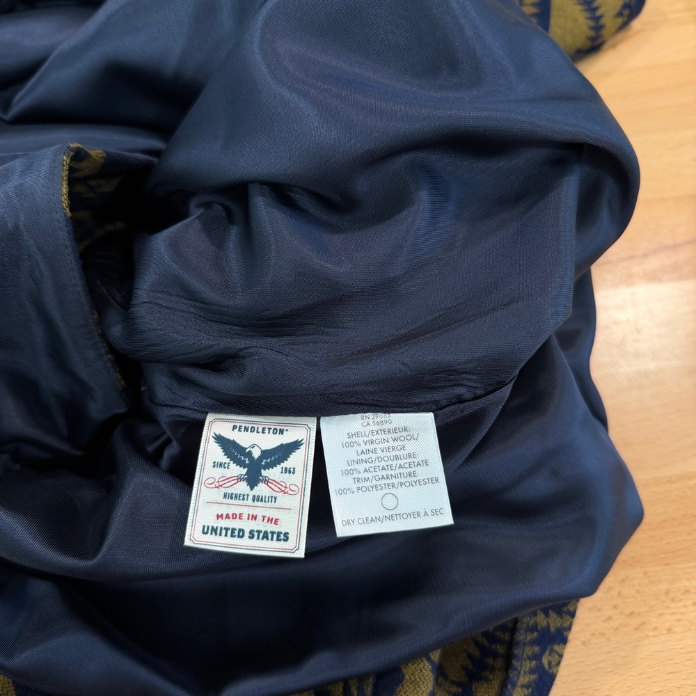 Pendleton Navy And Gold Patterned Midi Skirt - image 6